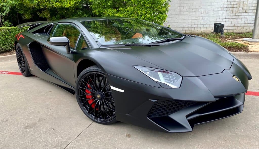 Lamborghini Aventador stealth matte paint protection wrap