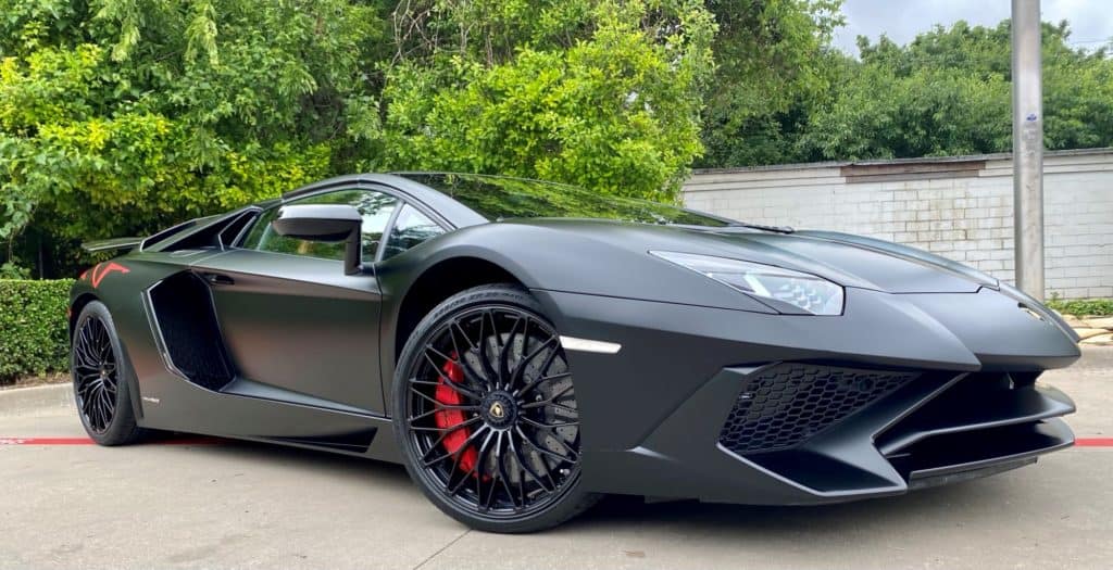 Lamborghini Aventador stealth matte paint protection wrap