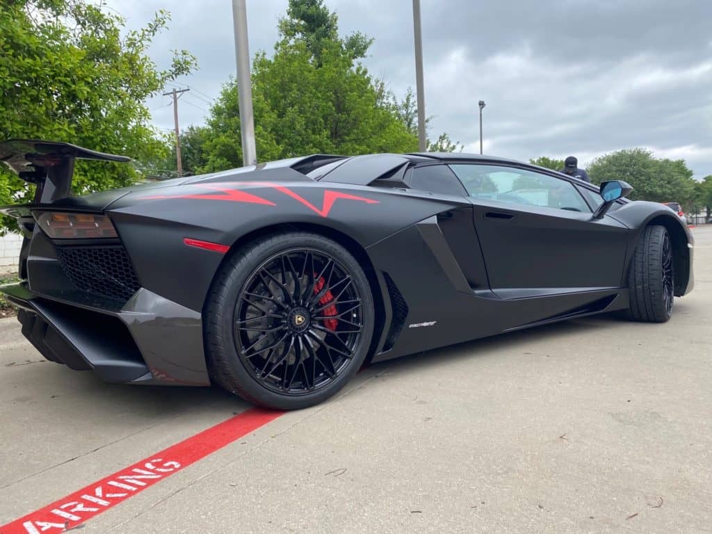 Lamborghini Aventador stealth matte paint protection wrap