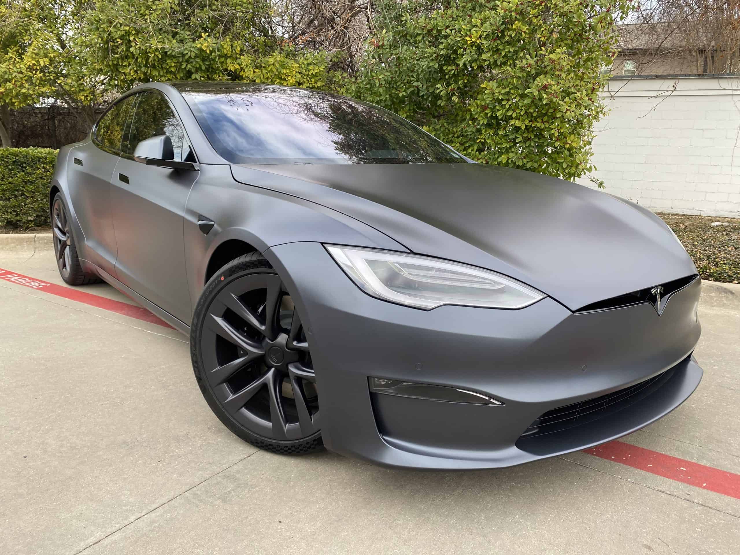 Adding a Satin Matte Black Paint Protective Film to a Tesla Model Y