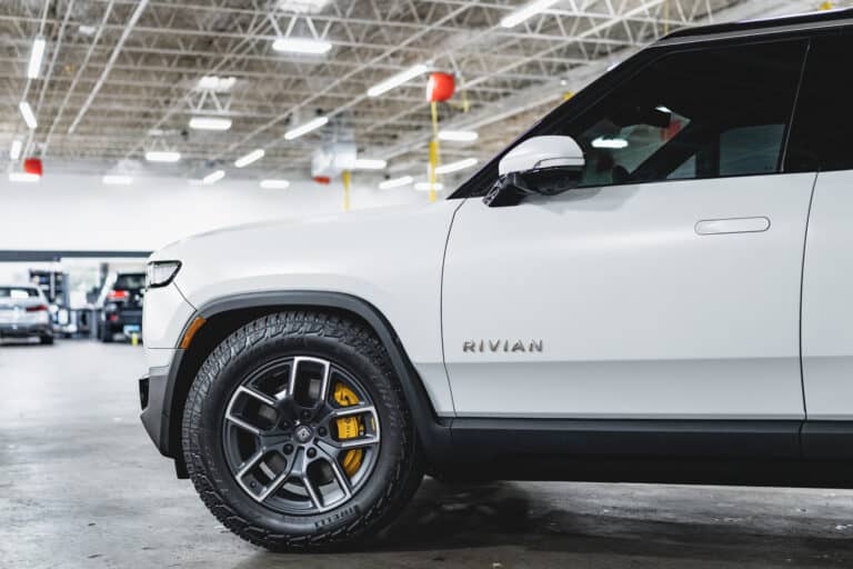 white rivian R1S with xpel stealth ppf